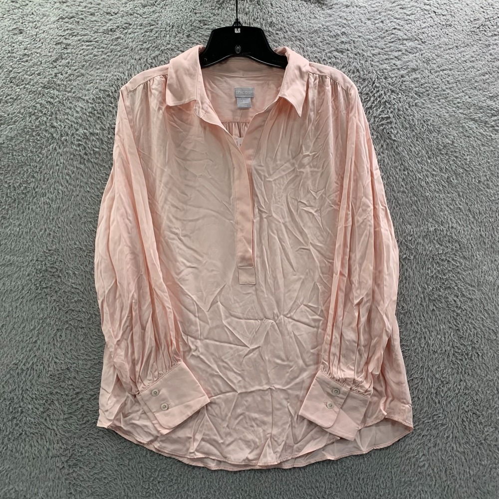 CHICOS Blouse Womens Size 2 / Large Top Pink*